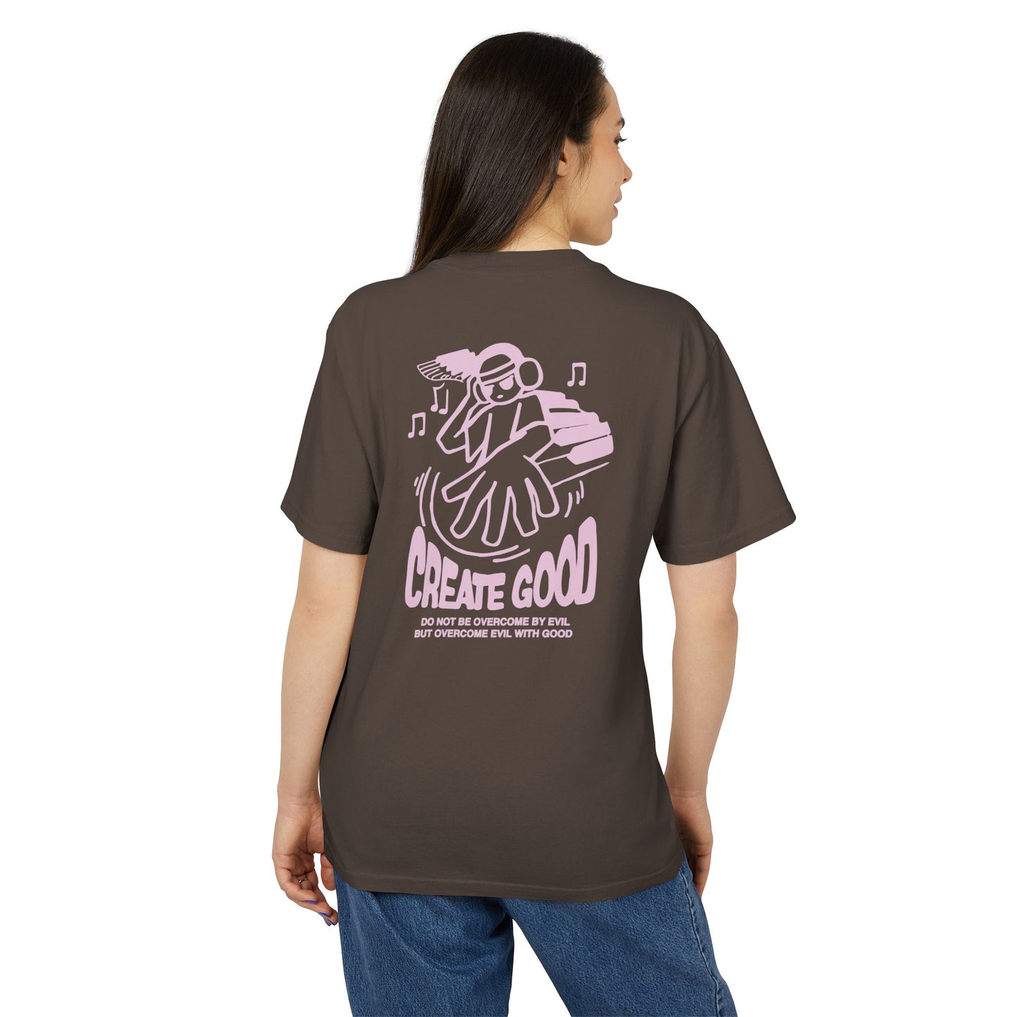 Brown Create Good Heavy Faded Tee