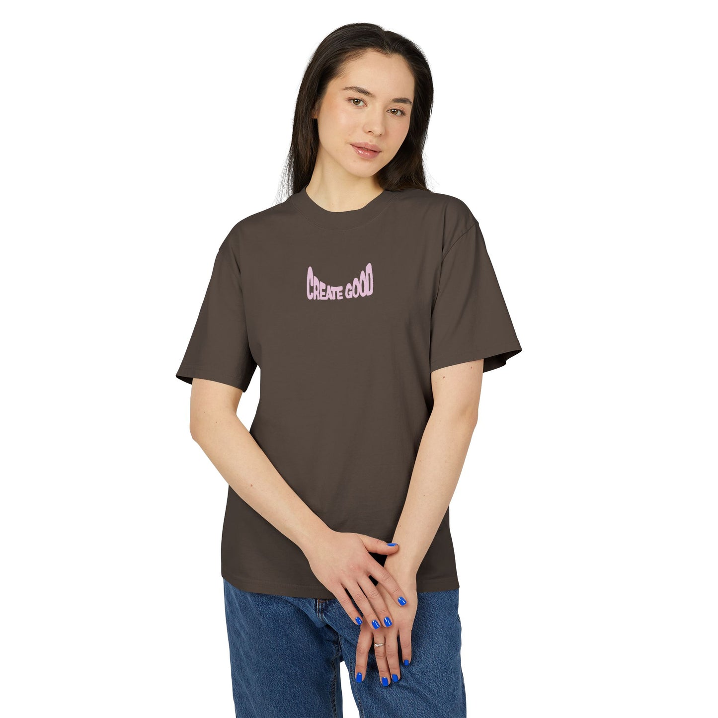 Brown Create Good Heavy Faded Tee